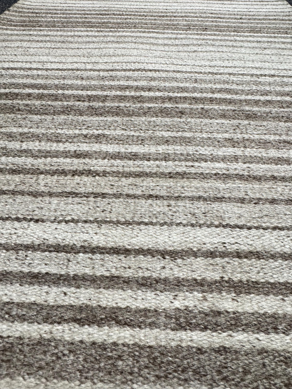 2x3 Striped Flatweave Rug Doormat Handwoven Wool Cotton Blend Grey Ivory Horizontal Stripes Entryway Accent Rug Small Area Rug or doormat