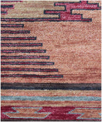 8x10 Rust & Indigo Southwestern/Navajo Hand-Knotted Wool Area Rug