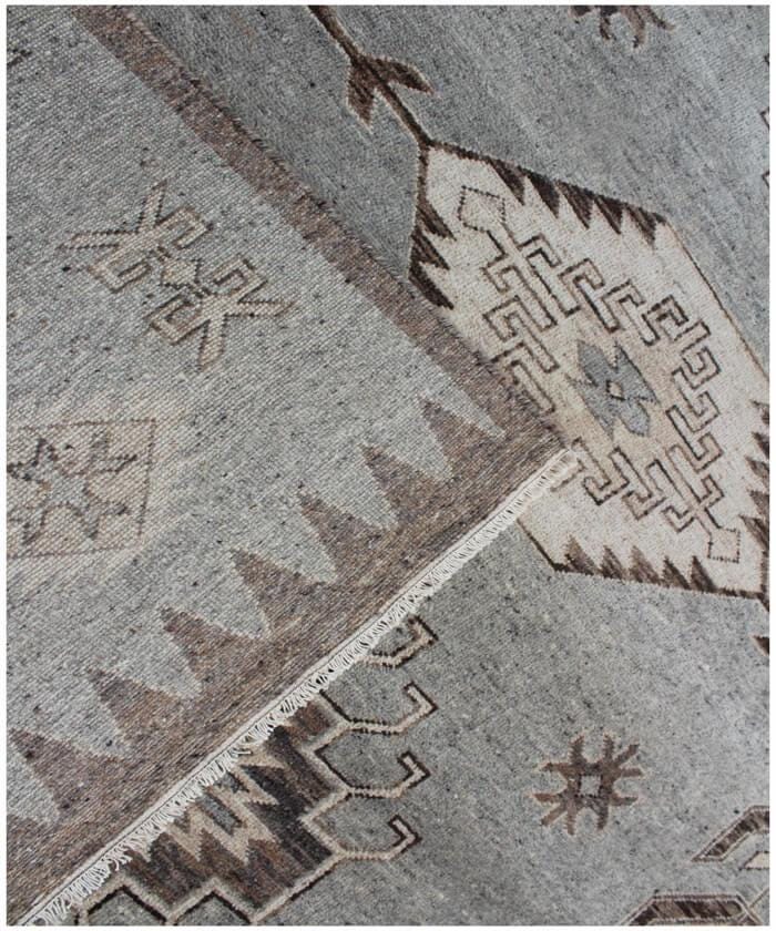 9x12 ft Hand-Knotted Teal & Rust Diamond Trellis Wool Rug