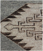 9x12 ft Hand-Knotted Teal & Rust Diamond Trellis Wool Rug