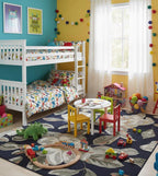Midnight Magnolia: Hand-Tufted Floral Area Rug (8' x 10')