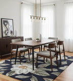 Midnight Magnolia: Hand-Tufted Floral Area Rug (8' x 10')