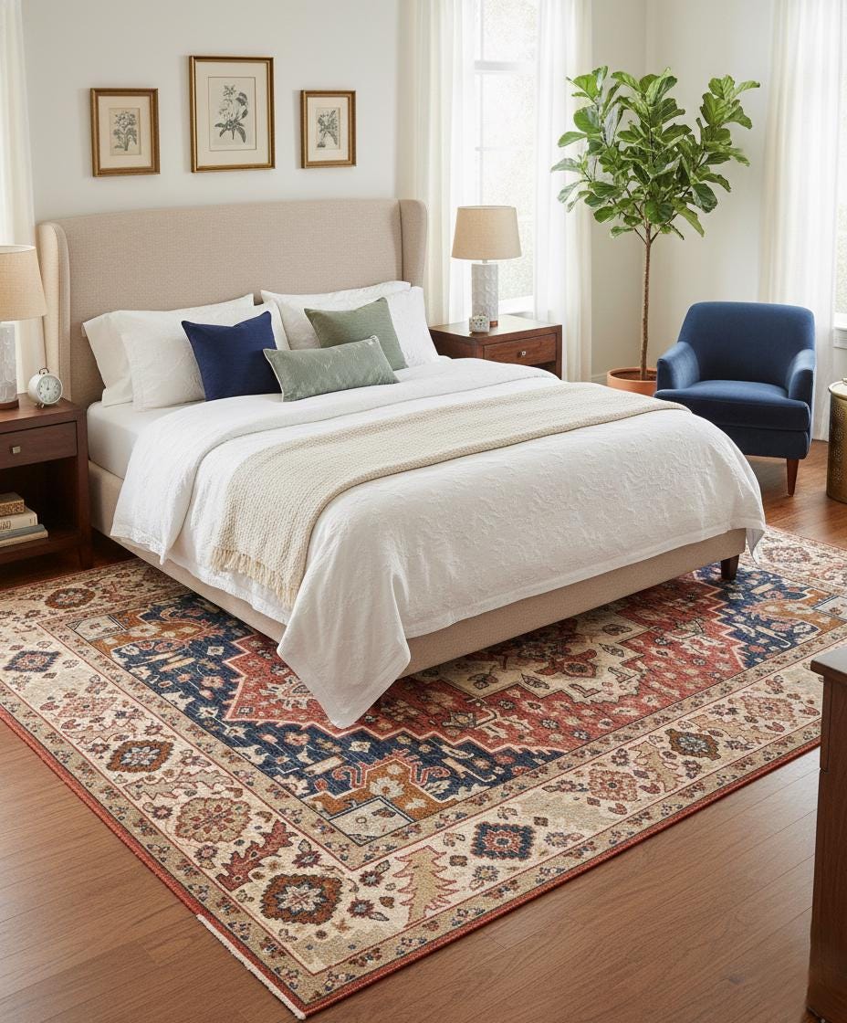 9x12 Hand-Knotted Wool Rug Traditional Heriz-Serepi Style