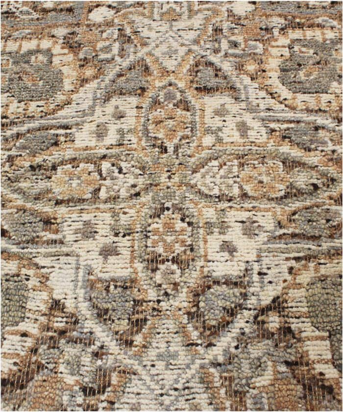 8x10 Hand-Knotted Textured High-Low medallion Style Wool & Jute Rug