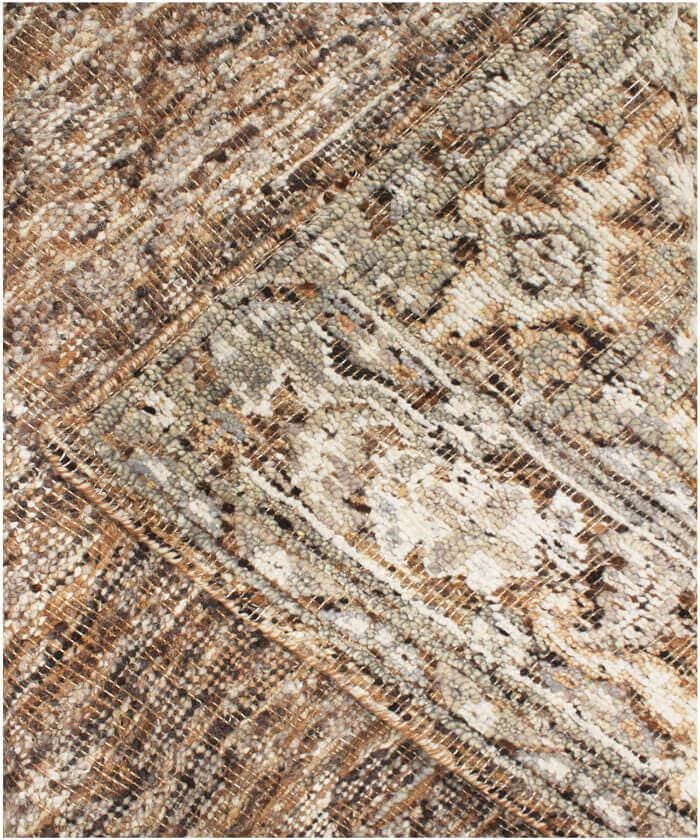 8x10 Hand-Knotted Textured High-Low medallion Style Wool & Jute Rug