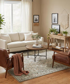 8x10 Hand-Knotted Textured High-Low medallion Style Wool & Jute Rug