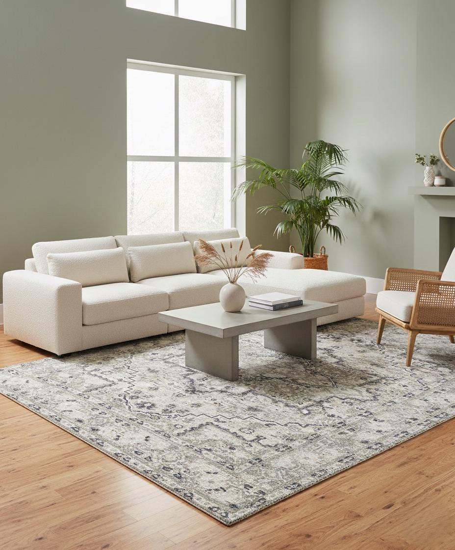 9x12 Hand knotted Wool low pile Rug, Ivory & Beige Area Rug, Natural Organic Wool handmade Modern rug for Living Room, Bedroom