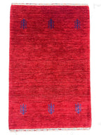 2x3 ft Colorful yellow, green, blue, brown Gabbeh Rug -Hand-Knotted Wool- Modern Tribal Bath Mats or Entryway Rugs Christmas Rug/Gift