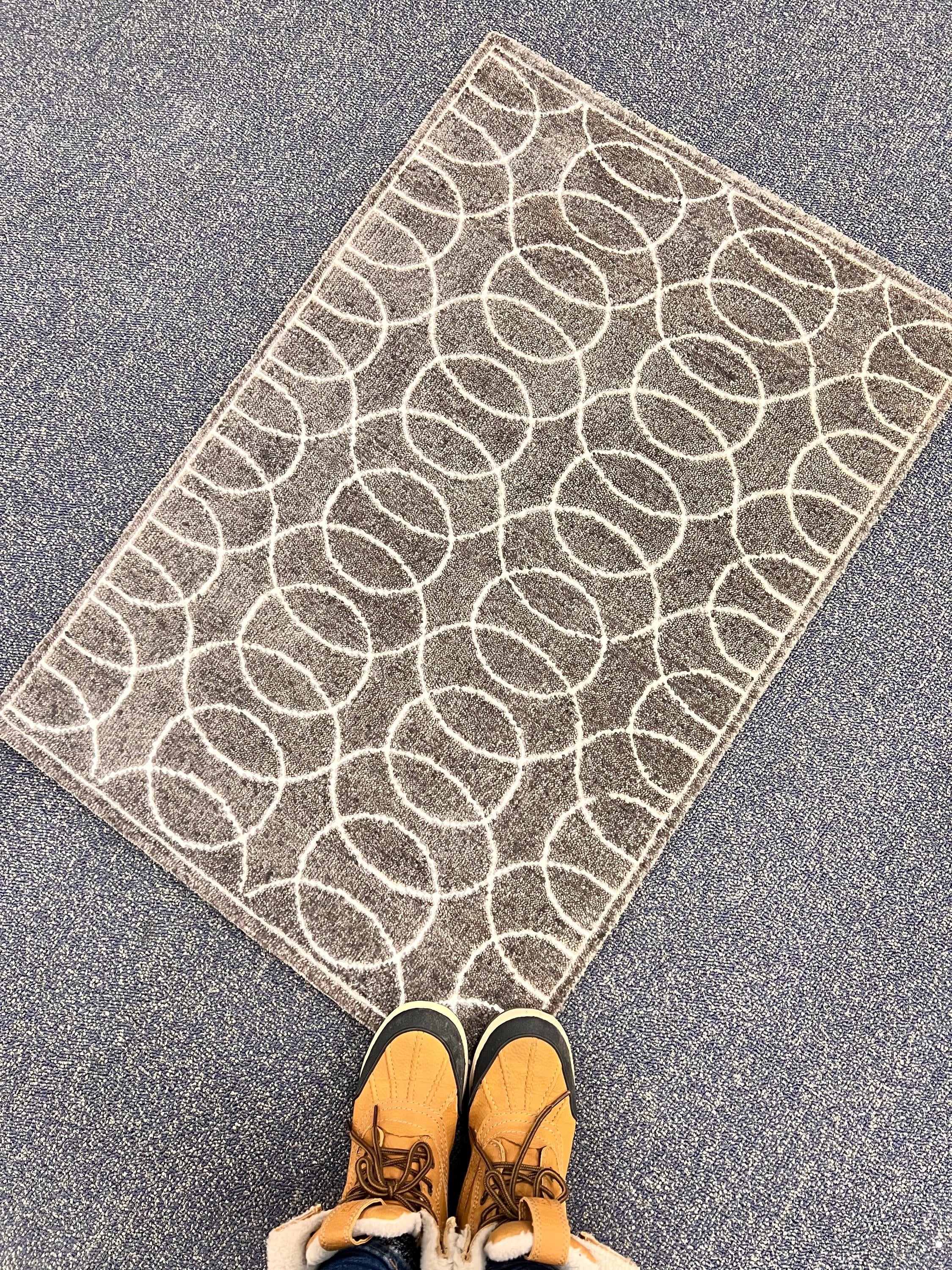 Authentic Hand-Knotted 2x3 Wool Silk Rug, Luxury Earth tone Geometric gem, Designer Bedside Rug | Heirloom Quality Earth Tone Bedside Rug
