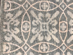 2x3 Hand-Knotted Wool & Silk Rug, Luxury Light Blue Circle Pattern Accent Mat, Grayish Blue Modern Small Rug for bedside, doormat