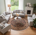 Beautiful William Morris Art and craft Black beige Handmade 6 foot round,rectangle area Rug, 6X9, 8X10 for living room, bedroom, dining room