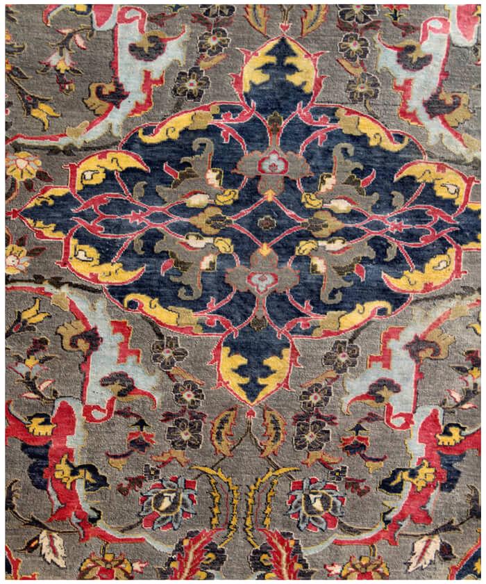 8x10 ft Luxurious pink Silver gray Hand-Knotted Oxidized Wool & Silk Area Rug