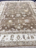 Authentic Hand-Knotted Oushak Wool Rug | Muted Earth Tones