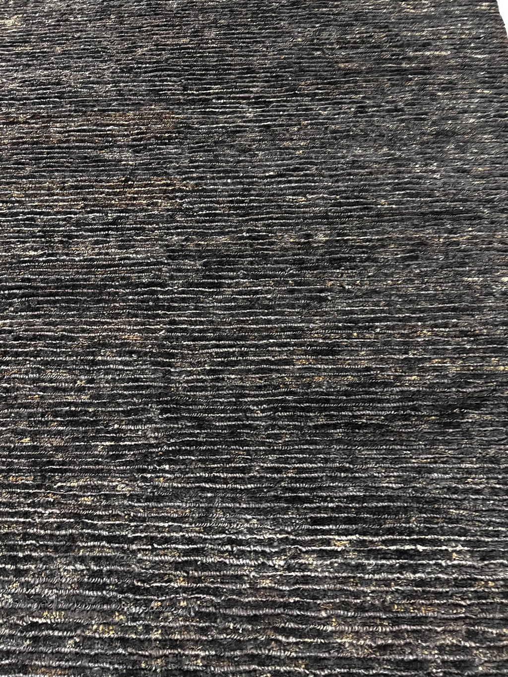 Eco-friendly 6x8 ft Handwoven Jute Area Rug, Textured Waffle Weave Gray Organic Carpet