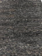 Eco-friendly 6x8 ft Handwoven Jute Area Rug, Textured Waffle Weave Gray Organic Carpet