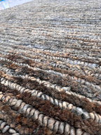 Quick ship Natural Jute 4.10x6.6 Handwoven Area Rug, Textured Waffle Weave Brown and Gray Organic Carpet Minimalist Coastal Boho Decor