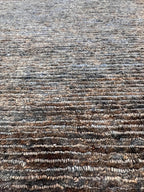 Quick ship Natural Jute 4.10x6.6 Handwoven Area Rug, Textured Waffle Weave Brown and Gray Organic Carpet Minimalist Coastal Boho Decor