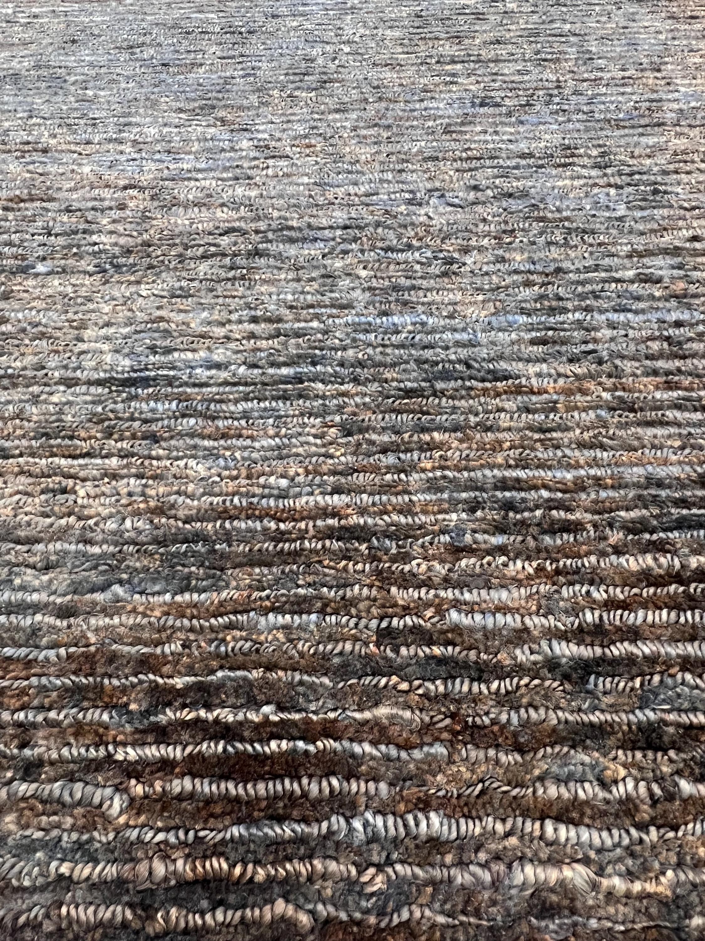 Quick ship Natural Jute 4.10x6.6 Handwoven Area Rug, Textured Waffle Weave Brown and Gray Organic Carpet Minimalist Coastal Boho Decor