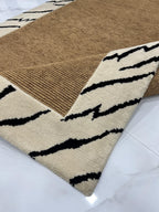 Handwoven Jute & Wool Area Rug 4x6 ft, Natural Fiber Rug with Wool Border