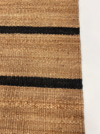 Modern black Striped Jute Rug |6x8 ft Black & Natural Area Mat
