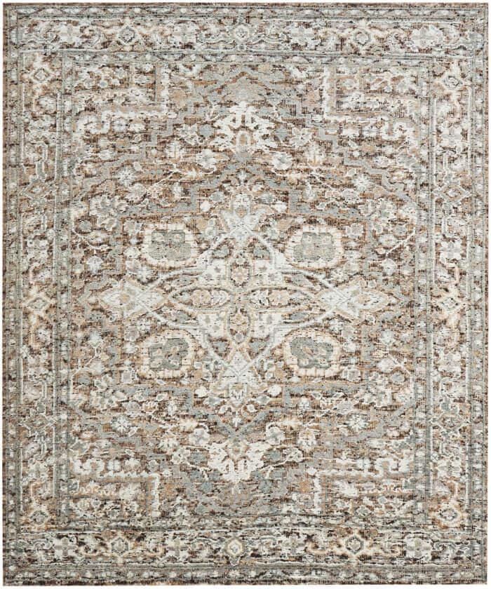 8x10 Hand-Knotted Textured High-Low medallion Style Wool & Jute Rug
