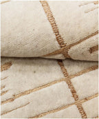 Hand Knotted Jute and Wool Rug - Hand Carved Textured Area Rug