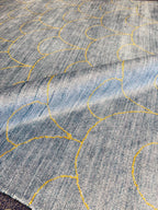5x8 Ocean Blue Gold Wool Silk Rug - Hanmade Mermaid Scale Area Rug - Dual-Tone Shimmer Rug - Modern 5x8 Living Room Rug - Hand Woven Carpet