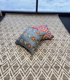 5x8 Diamond Pattern Handwoven Wool Rug - Neutral Geometric Home Decor - Soft Taupe & Cream Textured Rug - High Quality Sustainable Area Rug