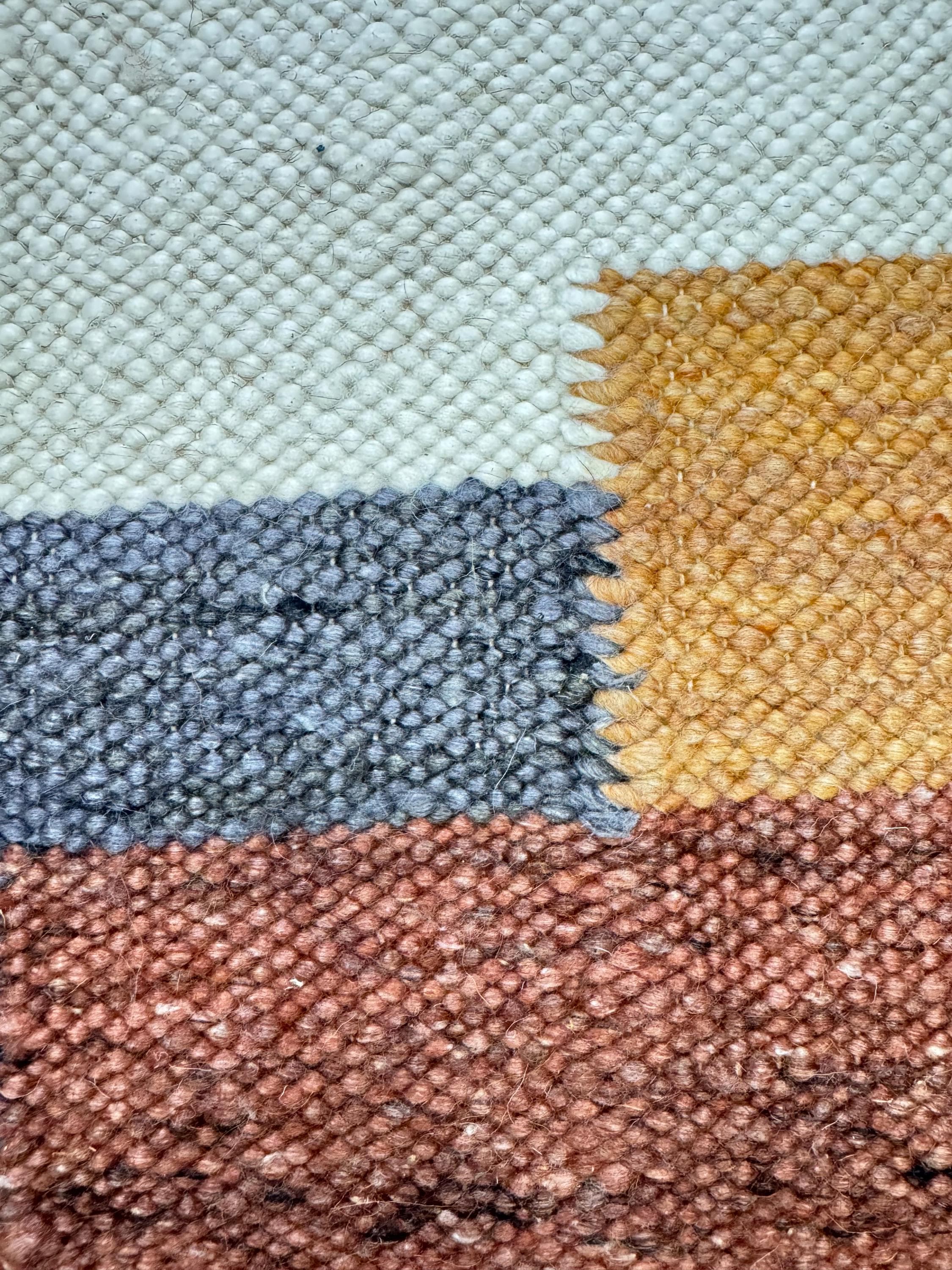 5.6x8.6 ft Colorful Wool Durrie Rug Hand-Woven Checkerboard Pattern area rug, Boho Farmhouse Decor handmade rug