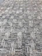 Modern Hand-Knotted Wool Rug - 6x9 (5'10" x 8'10") Geometric Maze Design Black and White Textured Area Rug Contemporary Neutral Home Decor