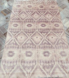 5x8 Modern Hand-Knotted Wool Bamboo Silk Area Rug Geometric Tribal Oushak Style Neutral Beige-Taupe Soft Pile Luxury Handcrafted Home Decor