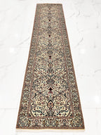 William Morris Hand-Knotted 2.9x11.8 ft Wool Runner Rug–Victorian Floral Arts & Crafts Style – Premium Handmade Runner for hallway, stairs