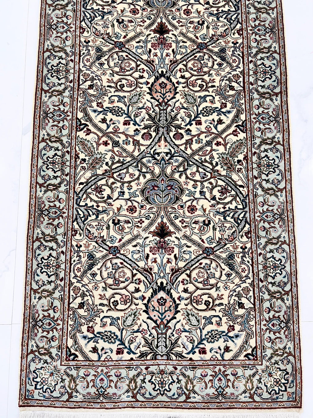 William Morris Hand-Knotted 2.9x11.8 ft Wool Runner Rug–Victorian Floral Arts & Crafts Style – Premium Handmade Runner for hallway, stairs