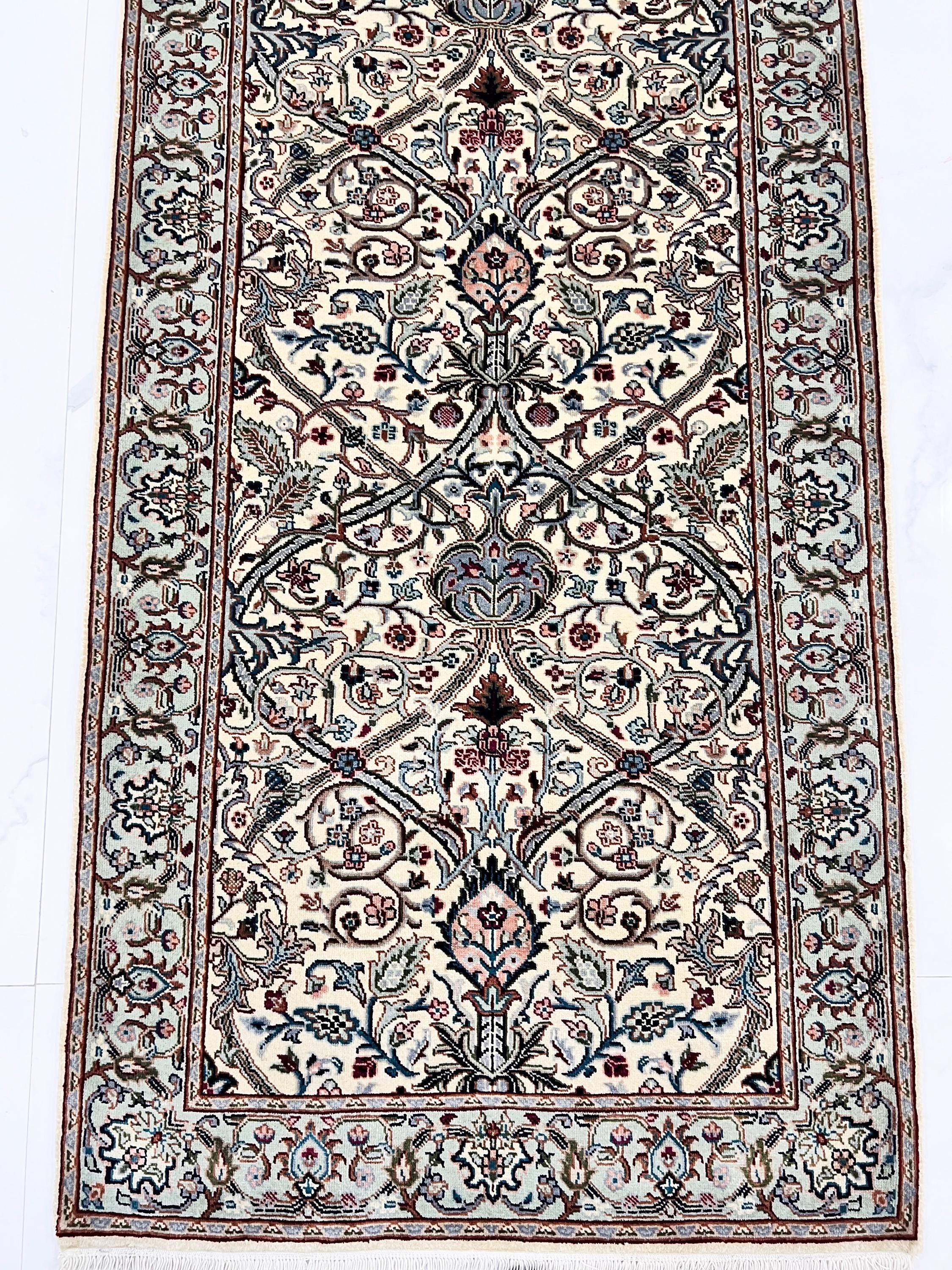William Morris Hand-Knotted 2.9x11.8 ft Wool Runner Rug–Victorian Floral Arts & Crafts Style – Premium Handmade Runner for hallway, stairs
