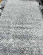 8x10 Modern Hand-Knotted Wool Area Rug, Slate gray geometric pattern Decor for living room, bedroom, office farmhouse minimalist rug