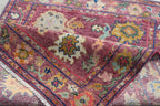 Hand knotted Oushak Rug in Vibrant Magenta, deep rose. Modern Turkish Wool Area Rug