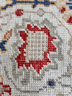 8x10 ft Authentic Hand-Knotted Wool Oriental Rug - Red & Cream Transitional Oushak Style