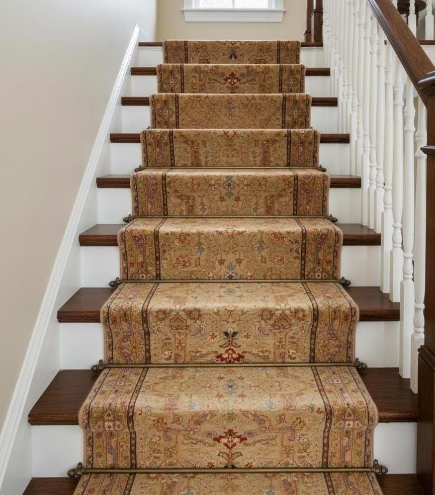 Hand-Knotted 2.7x11.10ft, 2.5x14.6 ft Gold Gold Oushak Wool Rug – Traditional Handmade, Vintage Style Medallion Runner