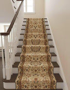 Luxurious Hand-Knotted 10 ft Wool Traditional Vintage Aesthetic Long Runner Rug for Entryway, hallway or Stairs