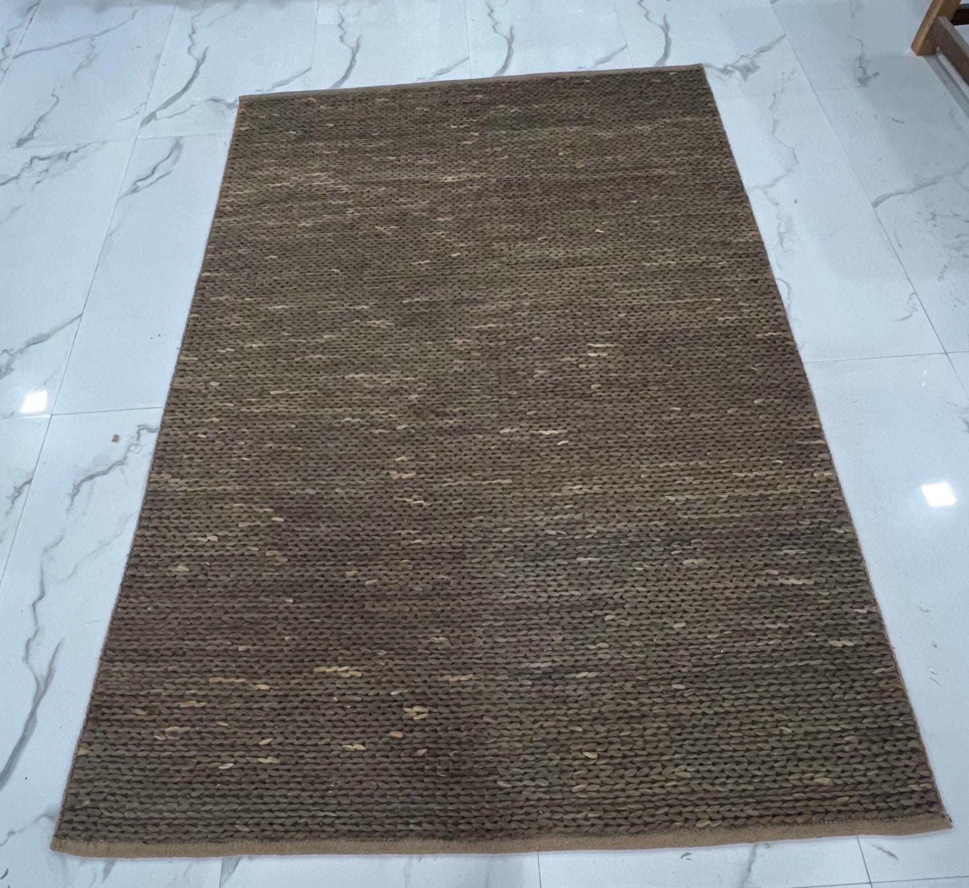6 x 8 Hand-Braided Natural Jute Area Rug , Farmhouse Decor Chunky Woven Carpet