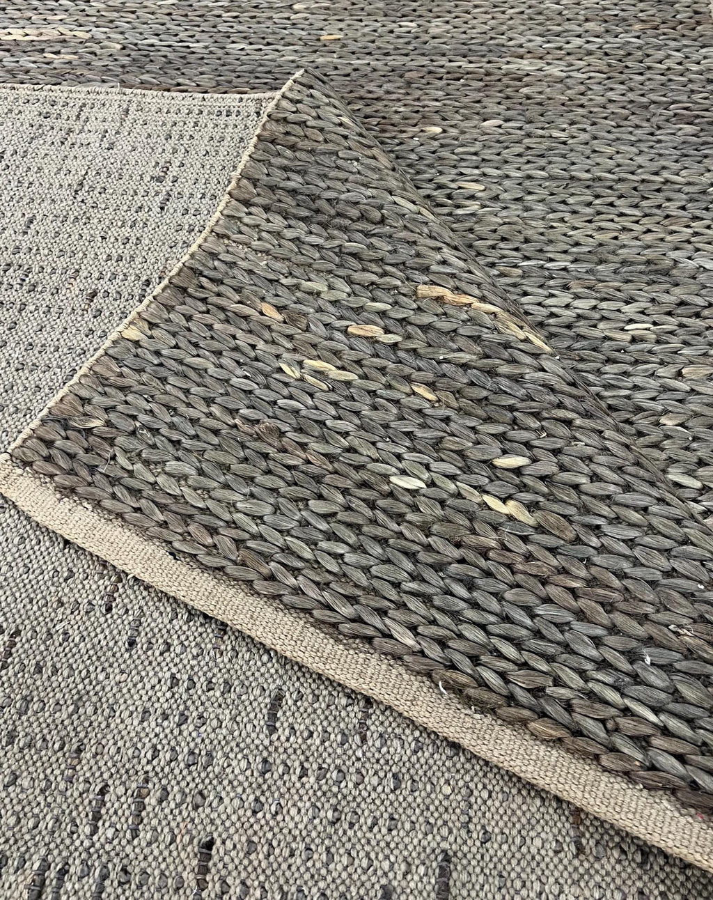 6 x 8 Hand-Braided Natural Jute Area Rug , Farmhouse Decor Chunky Woven Carpet
