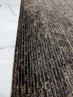 Eco-friendly 6x8 ft Handwoven Jute Area Rug, Textured Waffle Weave Gray Organic Carpet