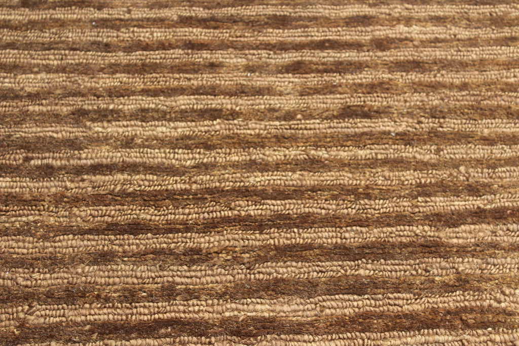 Natural Jute 6x8 Handwoven Area Rug, Textured Waffle Weave Brown with Gray accents