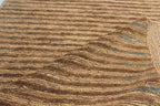 Natural Jute 6x8 Handwoven Area Rug, Textured Waffle Weave Brown with Gray accents