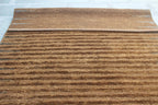 Natural Jute 6x8 Handwoven Area Rug, Textured Waffle Weave Brown with Gray accents