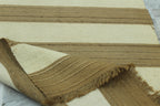 Handwoven Striped Jute Rug - 5x7 ft Natural & Cream Boho Area Rug