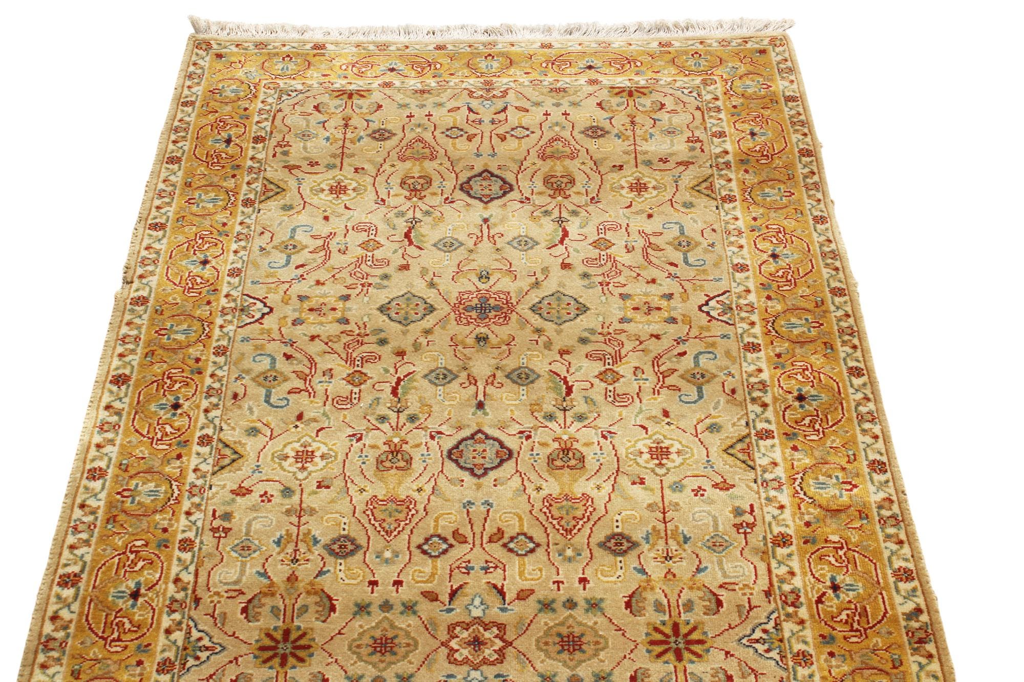 Handmade Wool Stair Runner 2.11x13 ft, Antique Oushak Style Turkish Hallway Rug, Hand Knotted Terracotta Floral Long Rug, Wide Stair Carpet