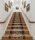 10 ft Vintage Style Floral Persian runner - Cream & Sage Green Hallway Runner