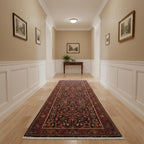 6 ft Antique Persian Wool Runner Rug. Hand-Knotted Vintage Entryway, Kitchen Rug