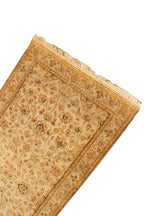10 ft Vintage Runner Hand Knotted Wool Rug, Neutral Muted Beige Turkish Runner for Hallway, Entryway